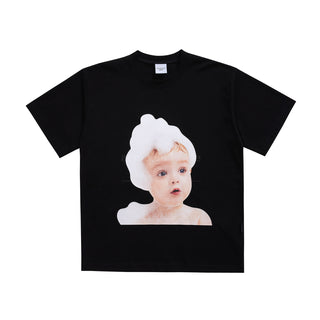 ADLV BABY FACE SHORT SLEEVE T-SHIRT BLACK BUBBLE