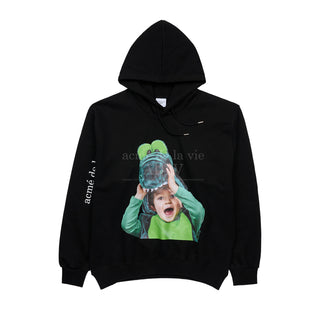 BABY FACE CROCODILE DOLL HOODIE BLACK