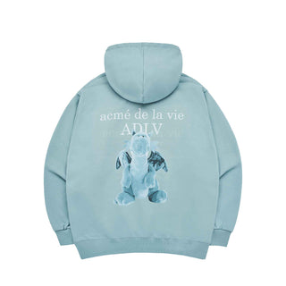 FUZZY DRAGON ARTWORK HOODIE DARK MINT