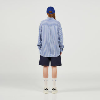 BASIC LOGO STRIPE SHIRT SKYBLUE