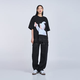 ADLV BABY FACE SHORT SLEEVE T-SHIRT BLACK RABBIT