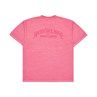 MIDDLE AGE LOGO PIGMENT WASHING SHORT SLEEVE T-SHIRT PINK