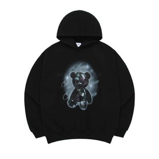 CLEAR BEAR HOODIE BLACK