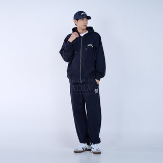 A LOGO SYMBOL PRINTING HOODIE ZIP UP NAVY