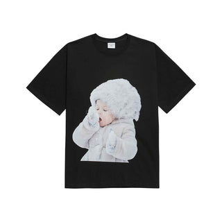 ADLV BABY FACE SHORT SLEEVE T-SHIRT BLACK SNOW