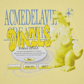 DIN2LS CREATURE LETTERING SHORT SLEEVE T-SHIRT YELLOW