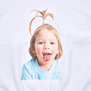 BABY FACE APPLE HAIR BOY HOODIE WHITE