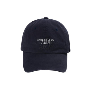 BASIC LOGO EMBLEM WASHING BALL CAP NAVY