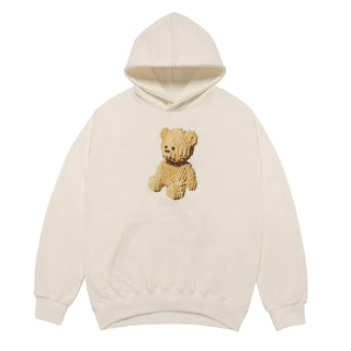 BLOCK BEAR HOODIE CREAM