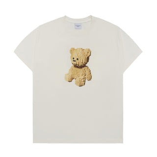 BLOCK BEAR SHORT SLEEVE T-SHIRT CREAM