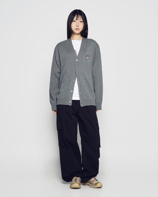 UNI BASIC V NECK CARDIGAN GRAY