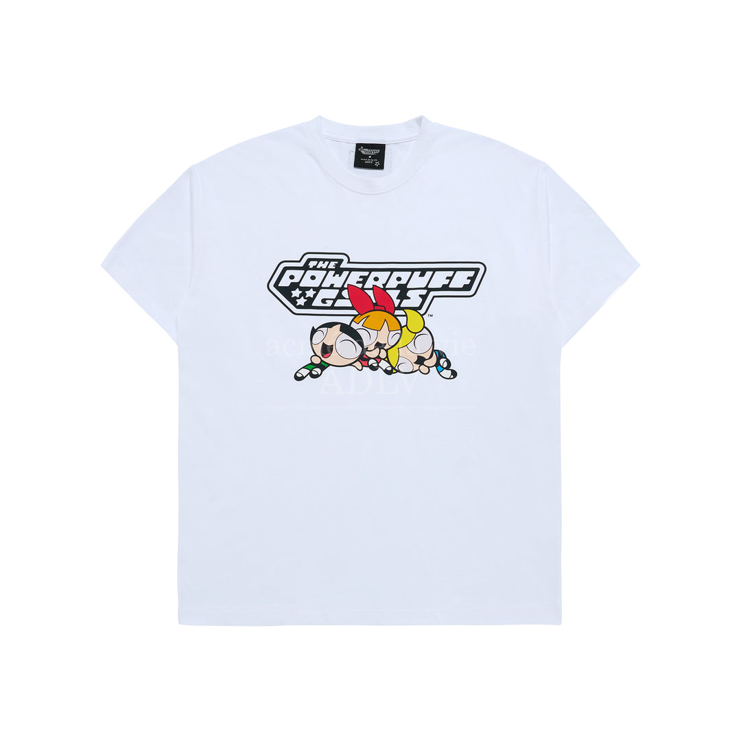 The Powerpuff Girls x acmedelavie logo t-shirts WHITE