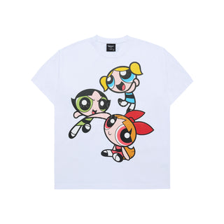 The Powerpuff Girls x acmedelavie big printing artwork t-shirts  WHITE