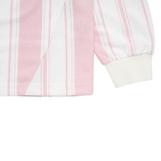 STRIPE FOOTBALL JERSEY LONG SLEEVE T-SHIRT LIGHT PINK