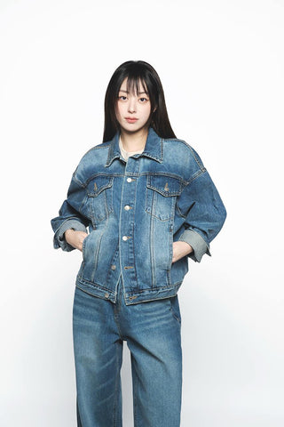 DENIM SET UP TRACKER JACKET BLUE