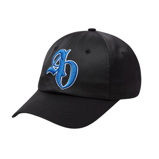 SYMBOL LOGO SATIN BALL CAP BLACK