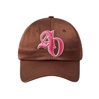 SYMBOL LOGO SATIN BALL CAP BROWN