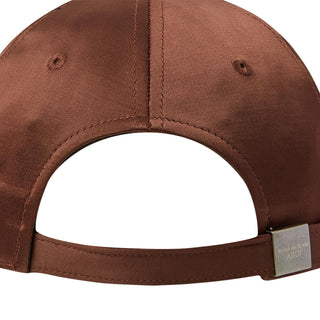 SYMBOL LOGO SATIN BALL CAP BROWN