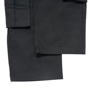 FRONT POCKET WIDE CARGO PANTS BLACK