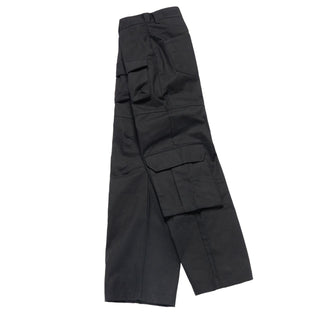 FRONT POCKET WIDE CARGO PANTS BLACK