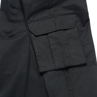 FRONT POCKET WIDE CARGO PANTS BLACK