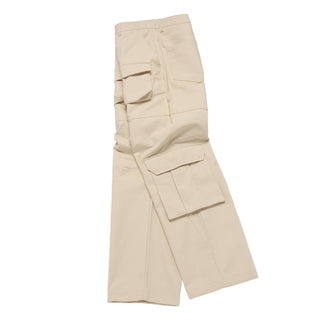 FRONT POCKET WIDE CARGO PANTS BEIGE