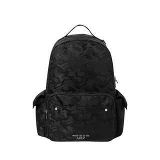 CAMOUFLAGE SIDE POCKET BACKPACK BLACK