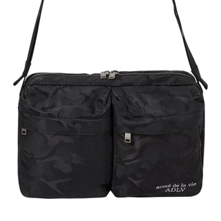 CAMOUFLAGE SQUARE CROSS BAG BLACK
