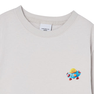 KIDS CLAY ALIEN SHORT SLEEVE T-SHIRT LIGHT GRAY