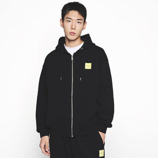 BOX BASIC LOGO HOODIE ZIP UP BLACK