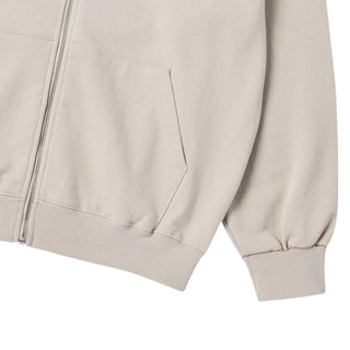 BOX BASIC LOGO HOODIE ZIP UP ESSENTIAL BEIGE