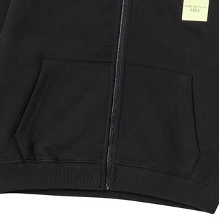 KIDS BOX BASIC LOGO HOODIE ZIP UP BLACK