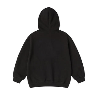 KIDS BOX BASIC LOGO HOODIE ZIP UP BLACK