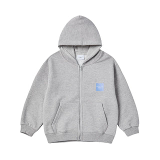 KIDS BOX BASIC LOGO HOODIE ZIP UP MELANGE