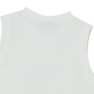 BASIC LOGO WOMAN CROP SLEEVELESS CREAM