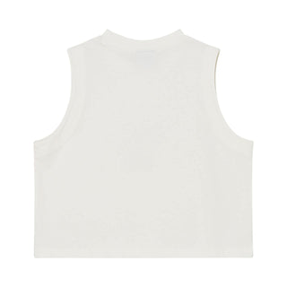 BASIC LOGO WOMAN CROP SLEEVELESS CREAM