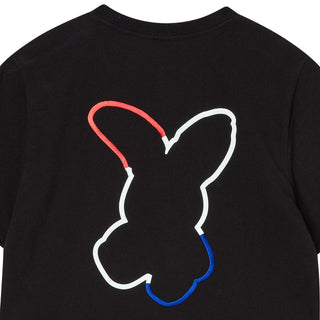 FRENCH RABBIT SILHOUETTE WOMAN SHORT SLEEVE T-SHIRT BLACK