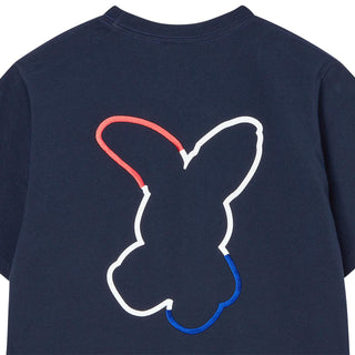 FRENCH RABBIT SILHOUETTE WOMAN SHORT SLEEVE T-SHIRT DARK NAVY