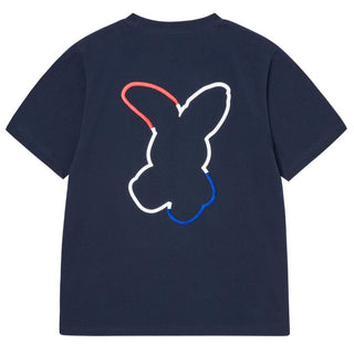 FRENCH RABBIT SILHOUETTE WOMAN SHORT SLEEVE T-SHIRT DARK NAVY