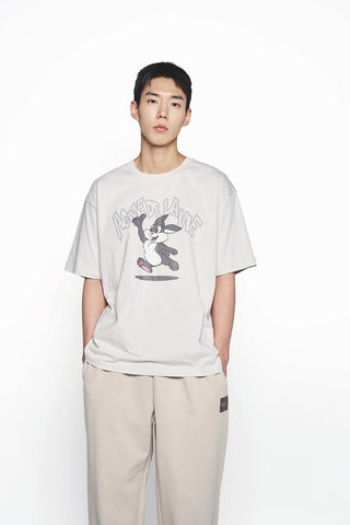 CARTOON CHINCHILLA SHORT SLEEVE T-SHIRT LIGHT GRAY