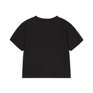 CIRCLE FRAME LOGO CROP SHORT SLEEVE T-SHIRT BLACK