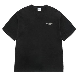 EMBO LOGO WAFFLE SHORT SLEEVE T-SHIRT BLACK