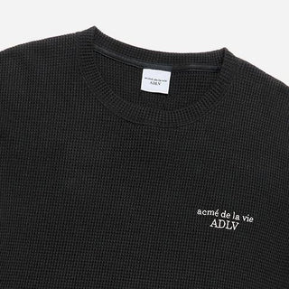 EMBO LOGO WAFFLE SHORT SLEEVE T-SHIRT BLACK