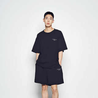 EMBO LOGO WAFFLE SHORT PANTS BLACK