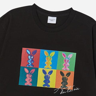 ALIEN RABBIT POPART SHORT SLEEVE T-SHIRT BLACK