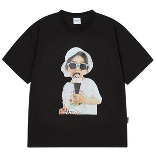 BABY FACE ICECREAM GIRL SLEEVE T-SHIRT BLACK
(OVERSEAS & DOMESTIC EXCLUSIVE)
