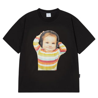 BABY FACE STRIPE HEADSET SLEEVE T-SHIRT BLACK
(DOMESTIC DUTY FREE EXCLUSIVE)