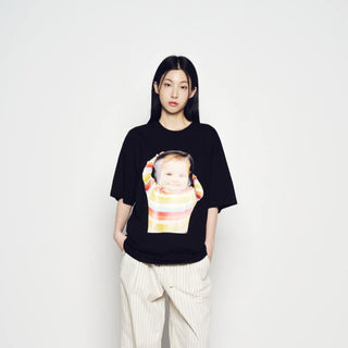 BABY FACE STRIPE HEADSET SLEEVE T-SHIRT BLACK
(DOMESTIC DUTY FREE EXCLUSIVE)
