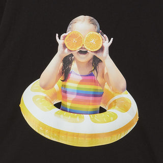 BABY FACE ORANGE TUBE SLEEVE T-SHIRT BLACK
(DOMESTIC DUTY FREE EXCLUSIVE)