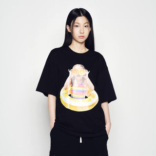BABY FACE ORANGE TUBE SLEEVE T-SHIRT BLACK
(DOMESTIC DUTY FREE EXCLUSIVE)
